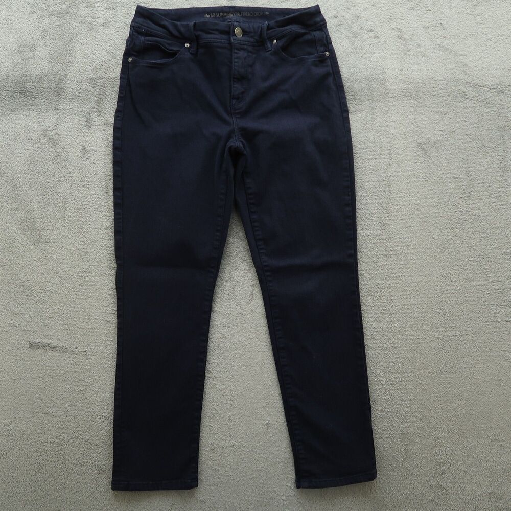 Chico's Jeans Women's Size 00 US-2 Blue Mid-Rise Girlfriend Crop 25.5" Inseam